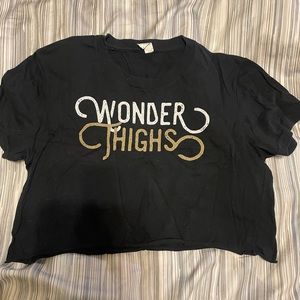 Wonder thighs crop tee, large